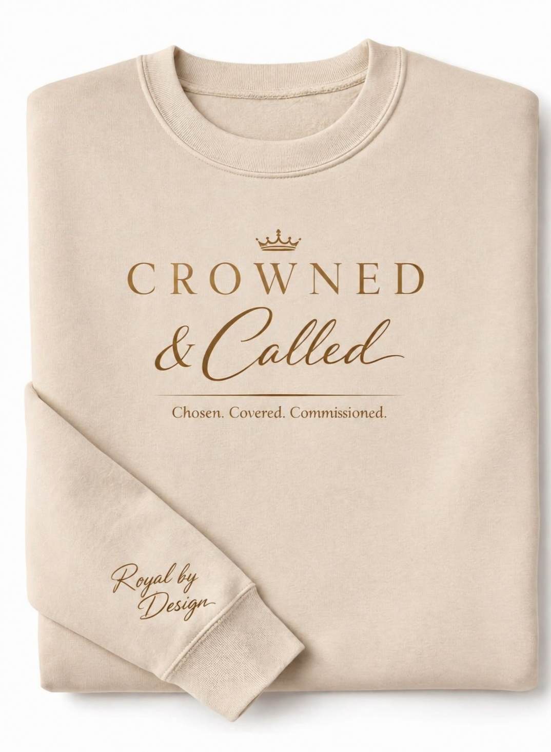Beige Crowned and Called Crewneck Sweatshirt (Custom)