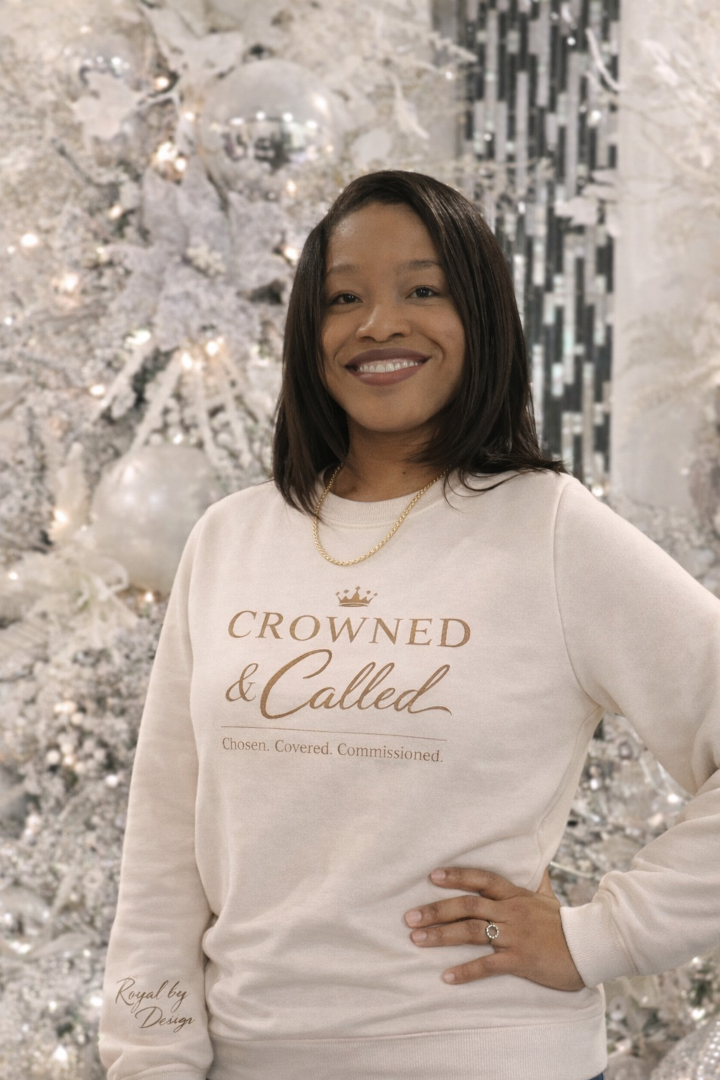 Beige Crowned and Called Crewneck Sweatshirt (Custom)